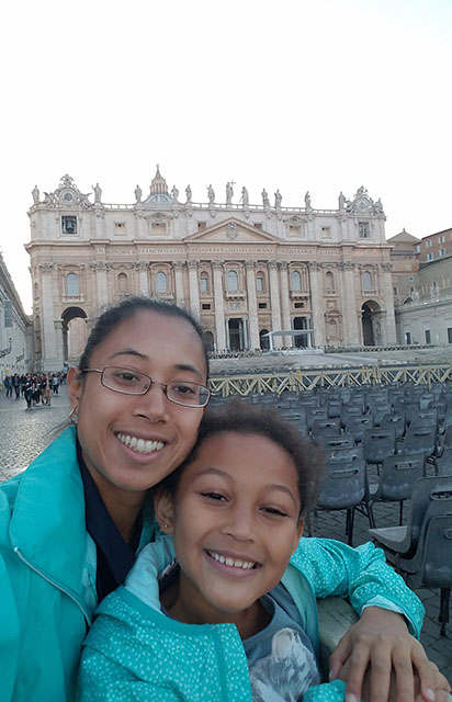 mommy and cupcake at St. Peter's Basilica