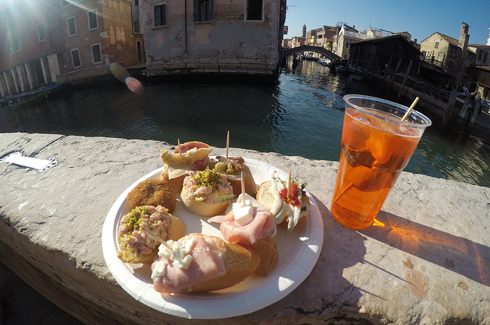 cicchetti and aperol spritz